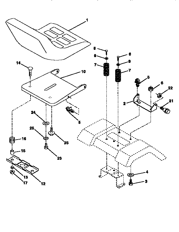 Craftsman 917258563 seat assembly diagram
