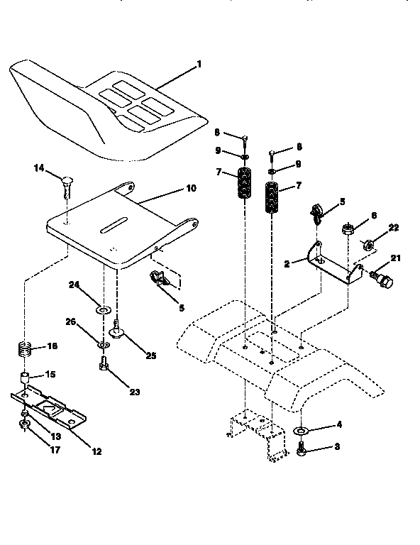 Craftsman 917258512 seat assembly diagram
