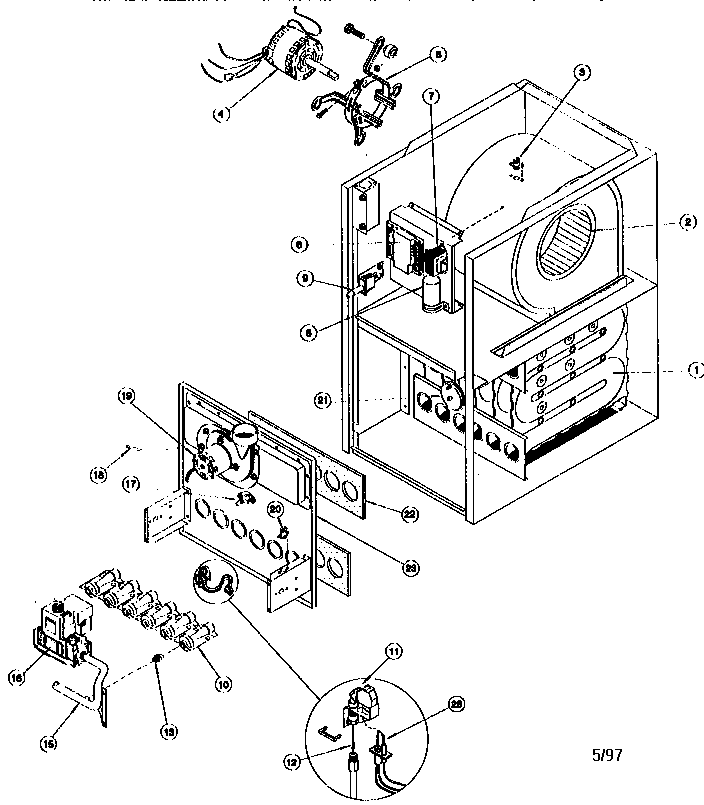 ICP GDJ050M12C1 functional replacement parts diagram
