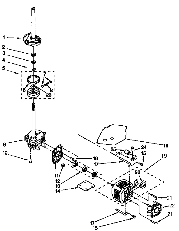 Kenmore 11016502692 motor and pump diagram
