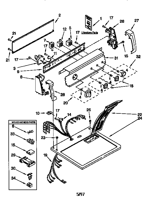 Kenmore 11066822690 top and console diagram
