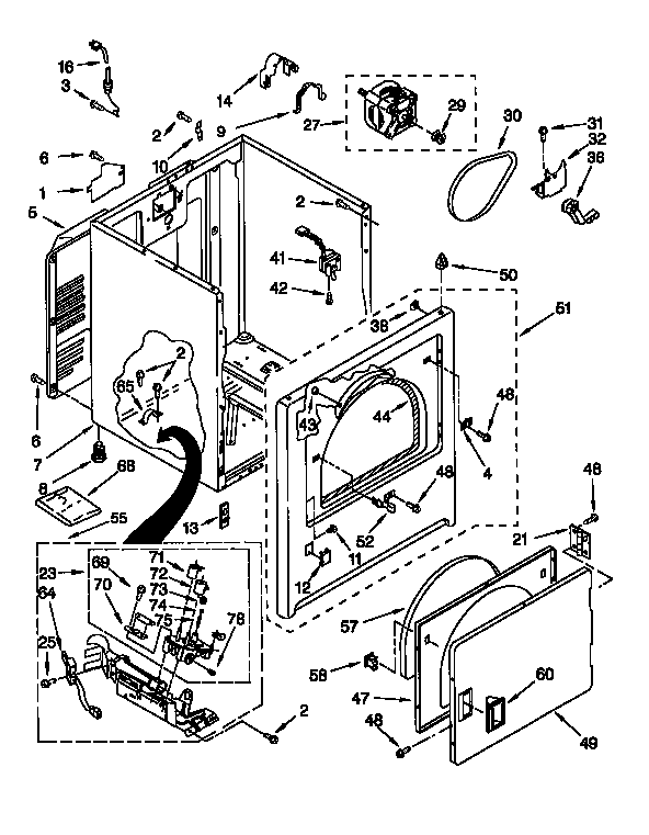 Kenmore 11076824690 cabinet diagram