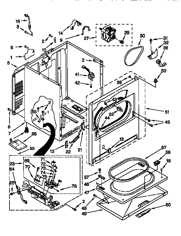 Kenmore 11076812690 cabinet diagram