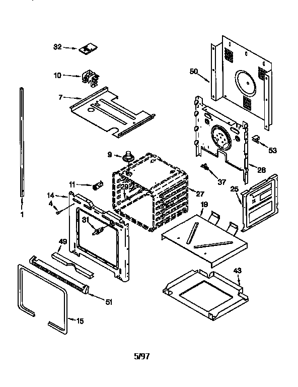 Whirlpool RBD245PDB4 lower oven diagram