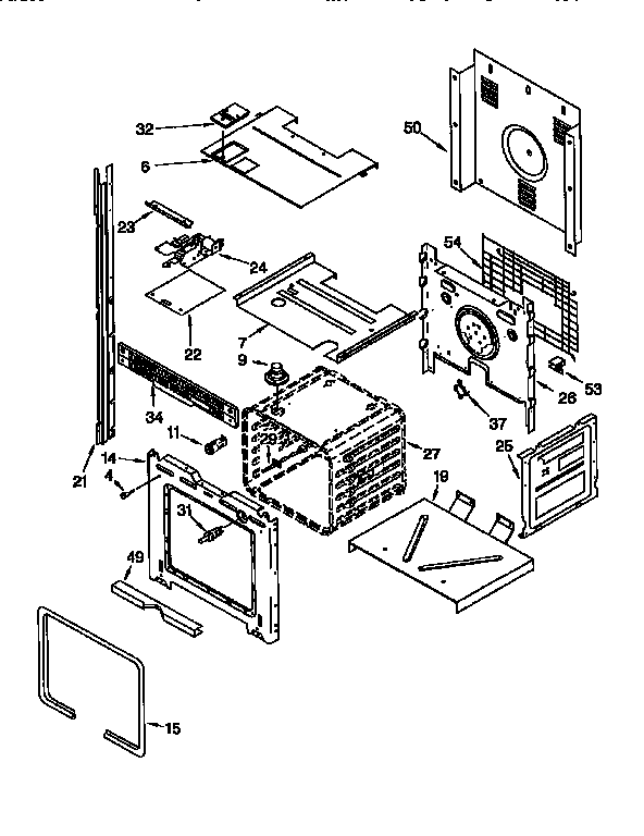 Whirlpool RBD245PDB4 upper oven diagram