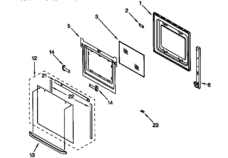Whirlpool RBD245PDB4 lower oven door diagram