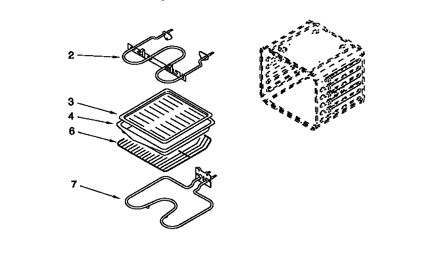 Whirlpool RBD245PDB4 internal oven diagram
