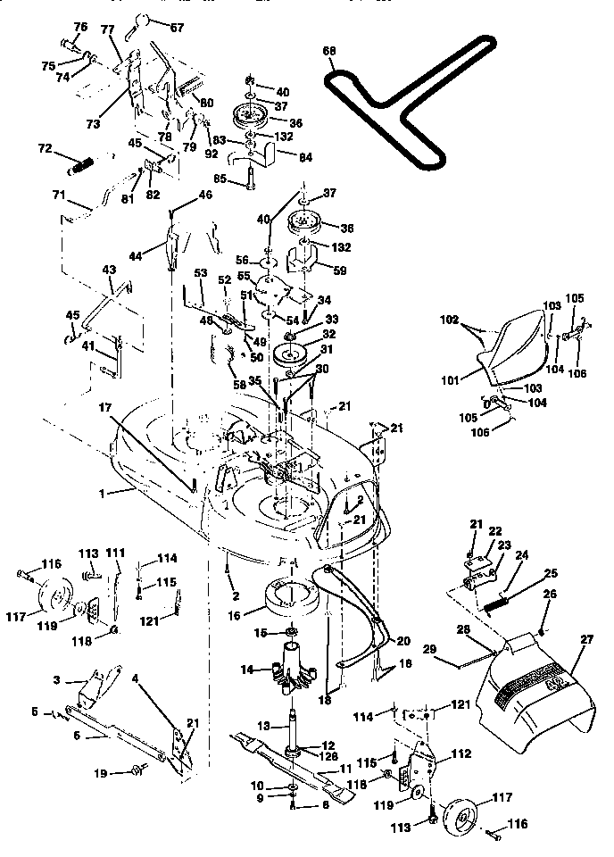 Craftsman 917259543 mower deck diagram