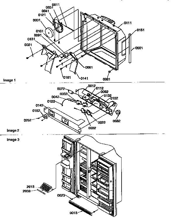 Amana 57085-P1190813WE ice and water cavity diagram