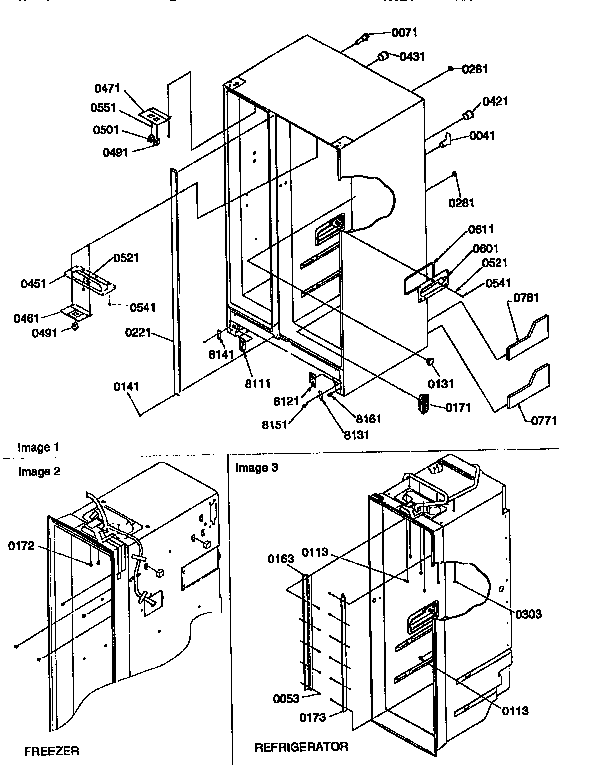 Amana 57085-P1190813WE cabinet diagram