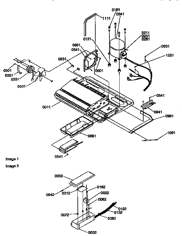 Amana 57085-P1190813WE machine compartment diagram