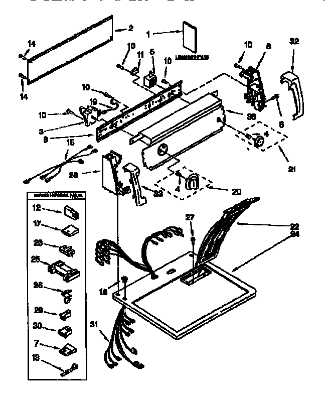 Kenmore 11076702691 top and console diagram