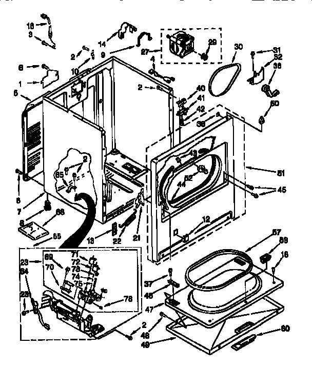 Kenmore 11076702691 cabinet diagram