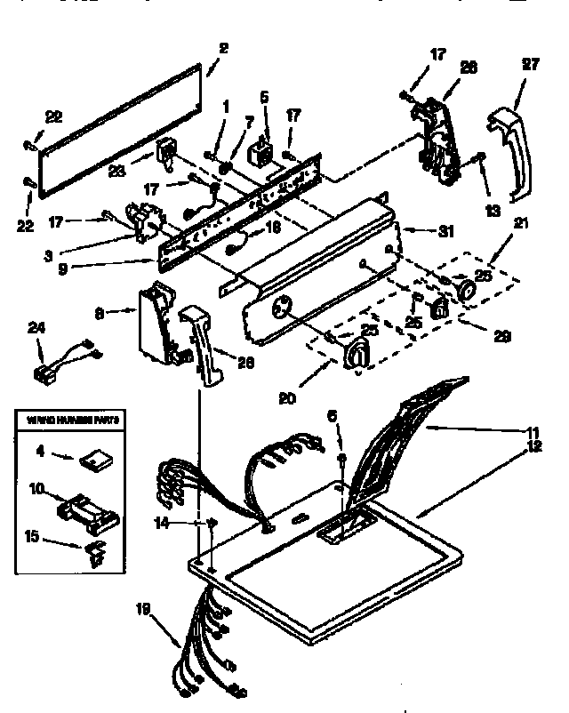 Kenmore 11066514690 top and console diagram