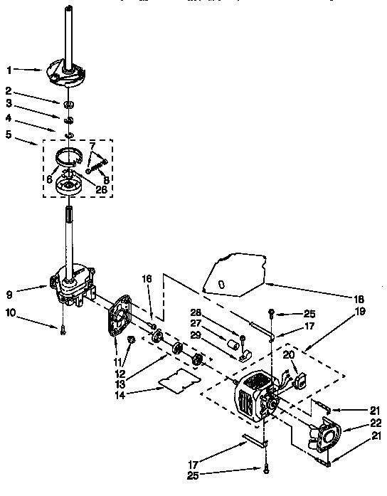 Kenmore 11028812790 motor and pump diagram