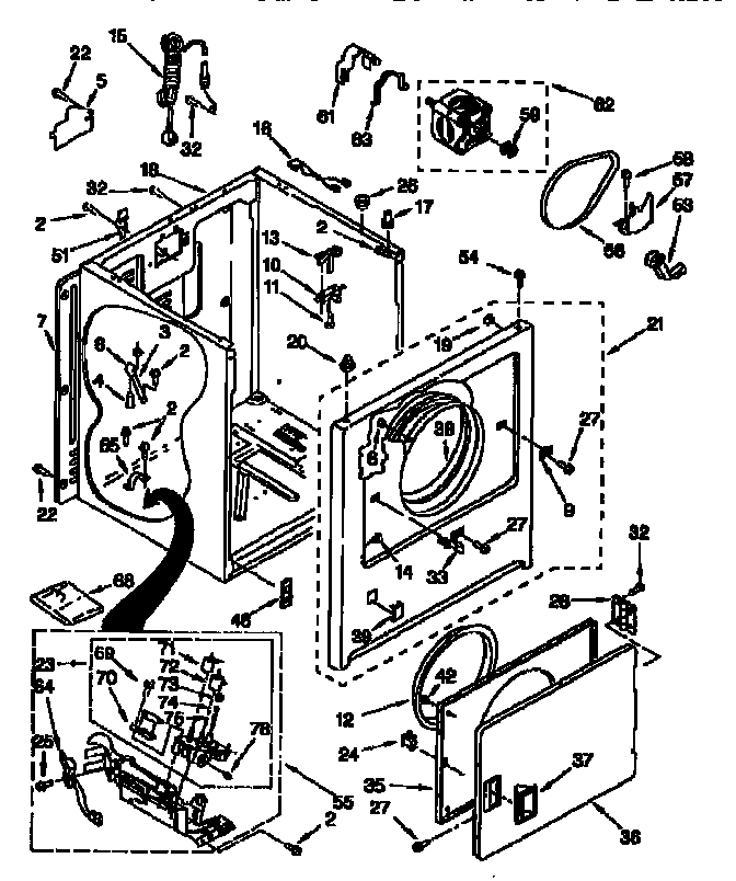 Kenmore 11076051690 cabinet diagram