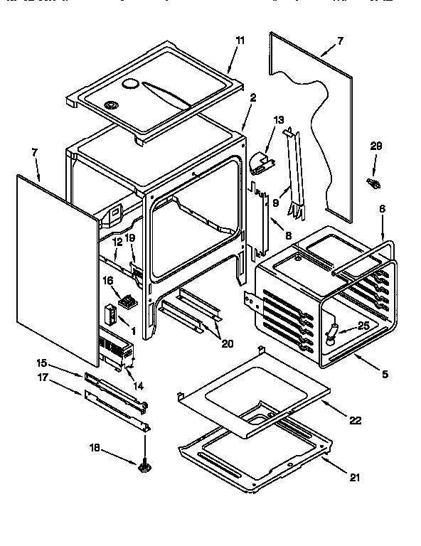 KitchenAid KGRT507FWH0 oven chassis diagram