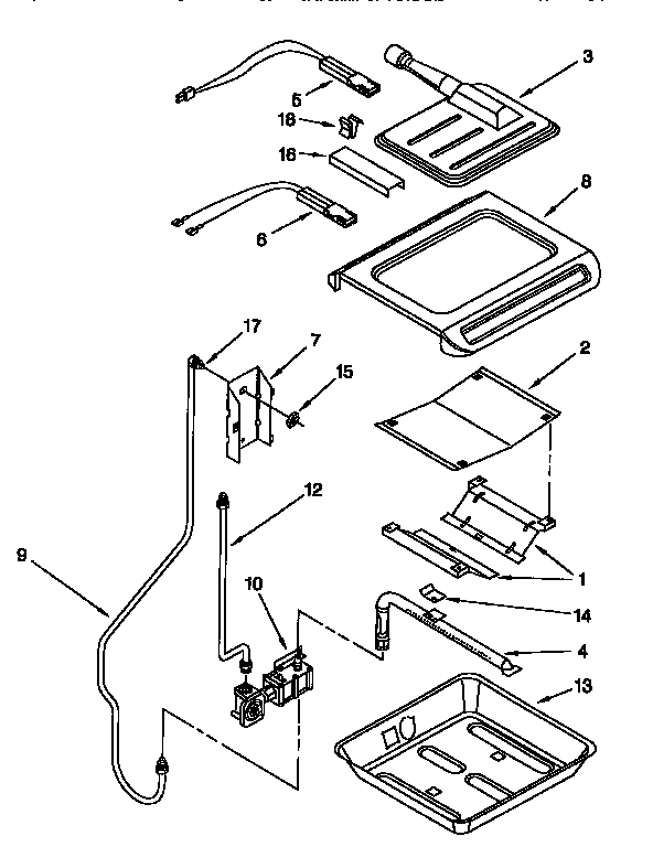 KitchenAid KGRT507FWH0 broiler and oven burner diagram