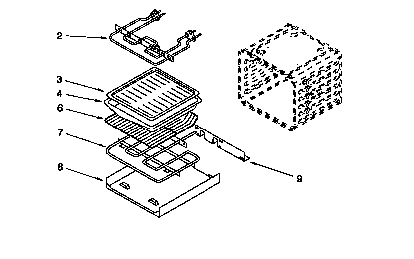 KitchenAid KEBI141DWH4 internal oven diagram