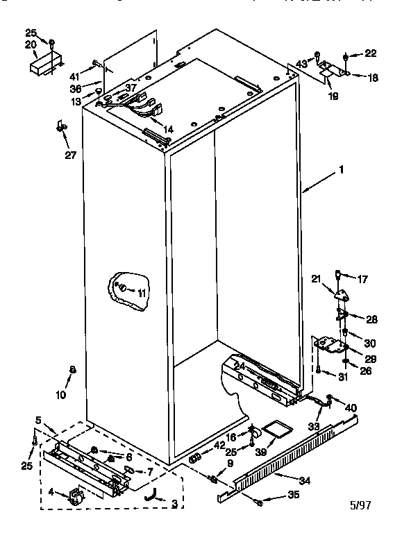 KitchenAid 106KSSS36QDW05 cabinet diagram