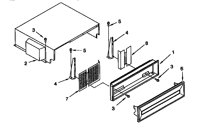 KitchenAid 106KSSS36QDW05 top grille and unit cover diagram