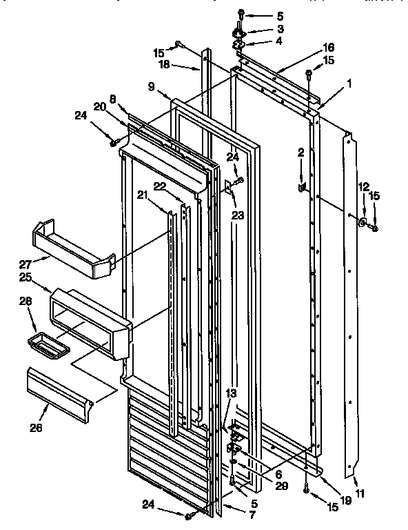 KitchenAid 106KSSS36QDW05 refrigerator door diagram