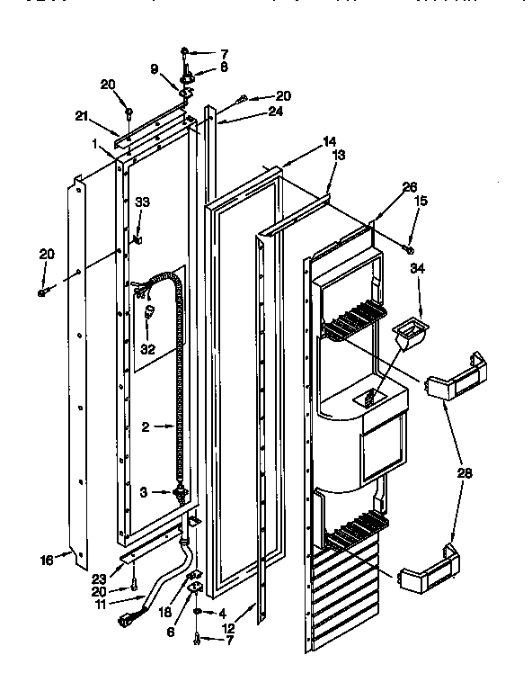 KitchenAid 106KSSS36QDW05 freezer door diagram