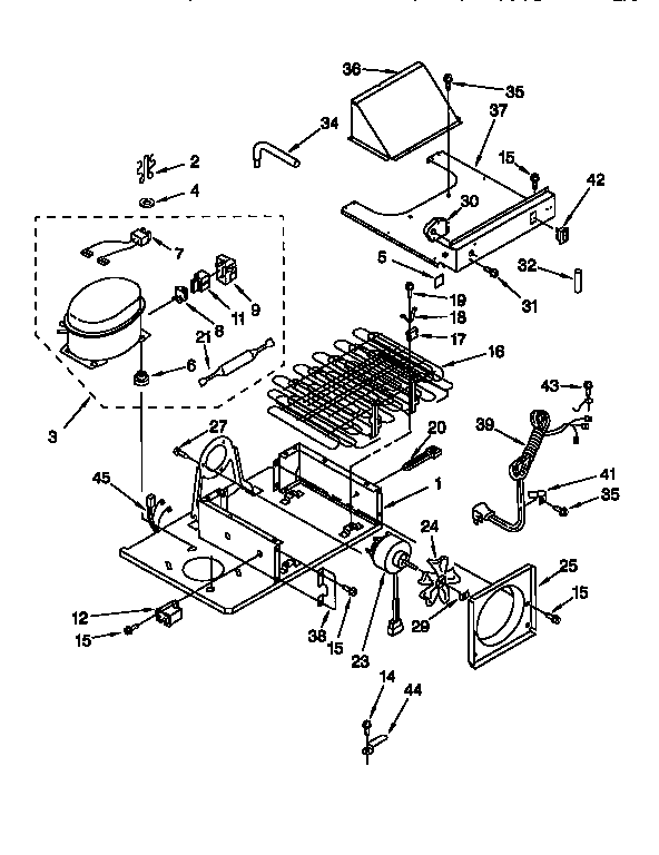 KitchenAid 106KSSS36QDW05 upper unit diagram