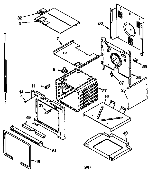 Whirlpool RBD245PDB2 lower oven diagram