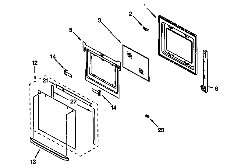 Whirlpool RBD245PDB2 lower oven door diagram