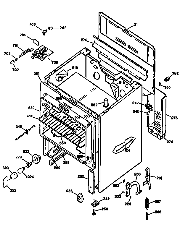 GE JBP25GV2 body diagram