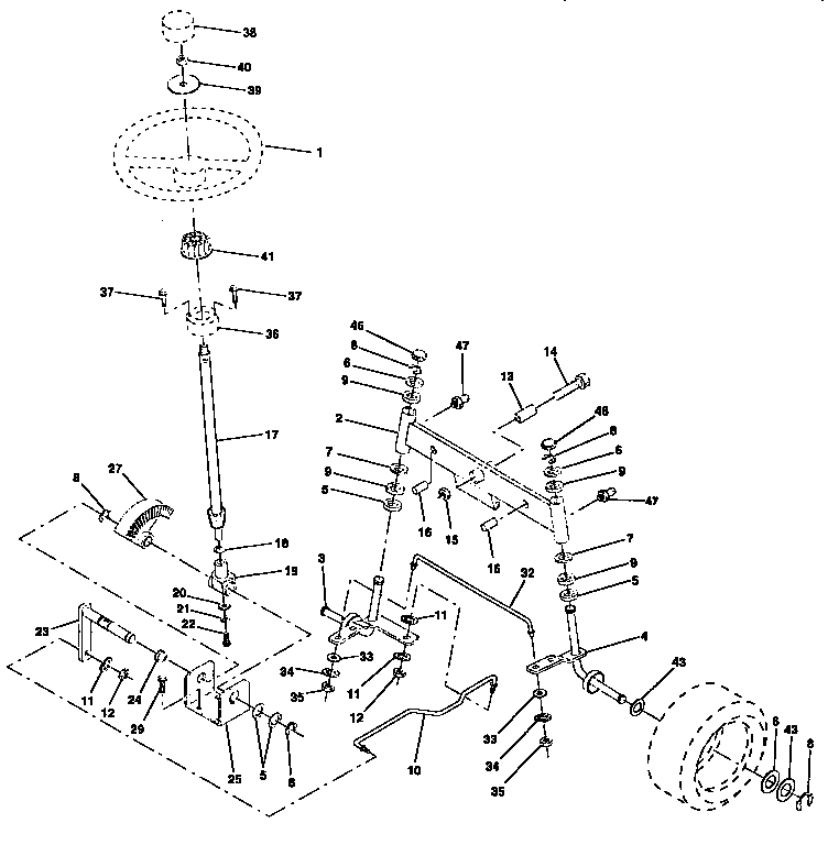 Craftsman 917446400 steering assembly diagram