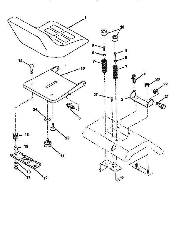Craftsman 917446400 seat assembly diagram