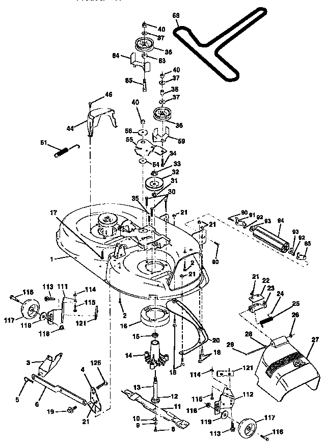 Craftsman 917446400 mower deck diagram