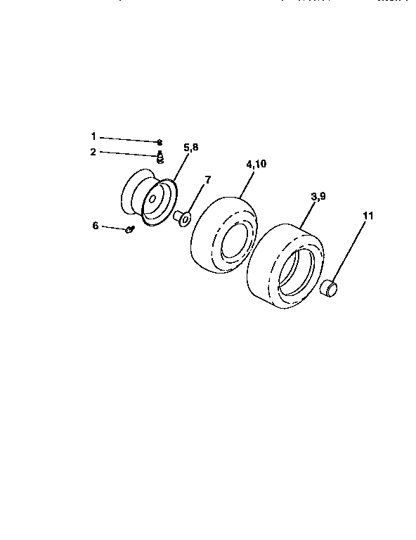 Craftsman 917259570 wheels and tires diagram