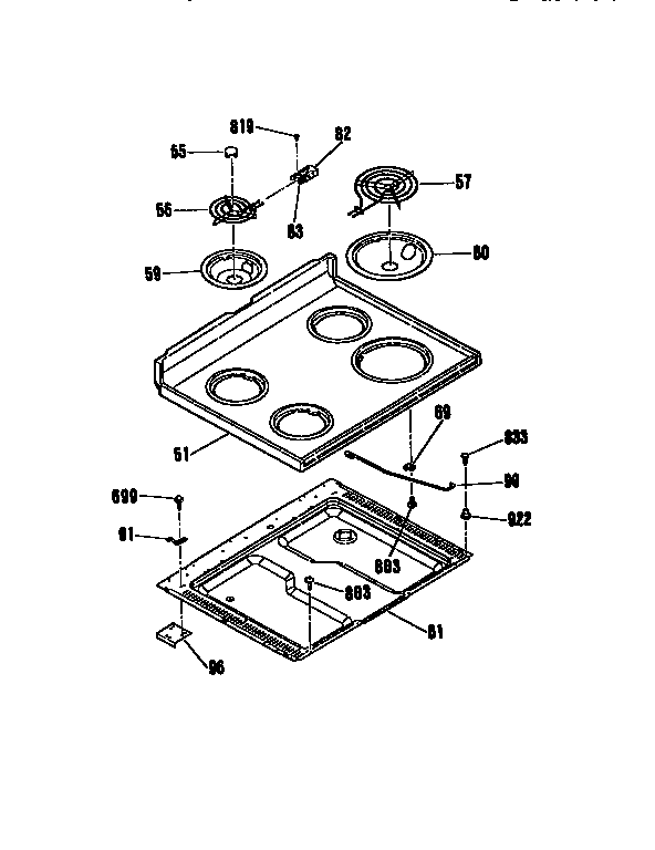 Kenmore 9119114190 main top diagram