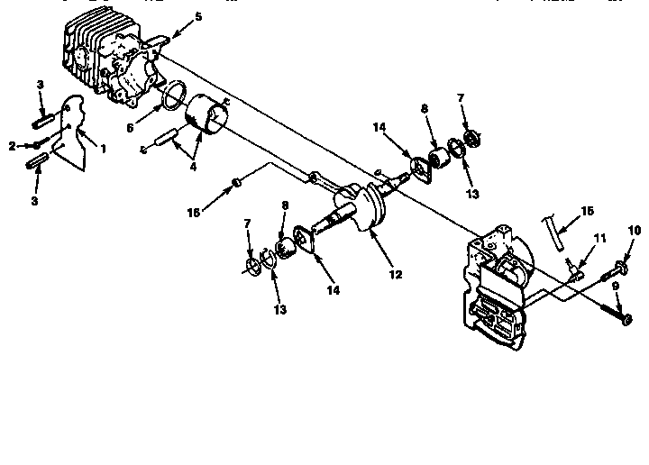 Homelite XL16-CC cylinder assembly diagram