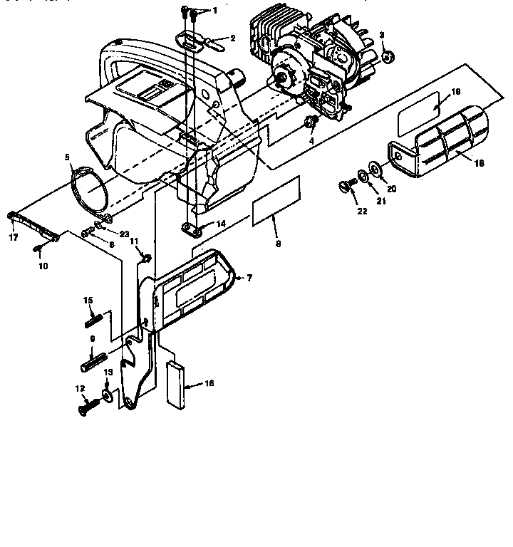 Homelite XL16-CC main frame diagram