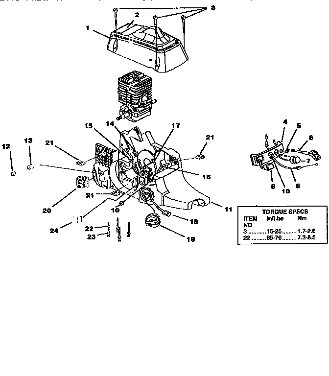 Homelite Z3350-16 INCH fuel tank-oil tank diagram