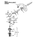 Homelite Z825SD-UT20619-A drive shaft and cutter head assembly diagram