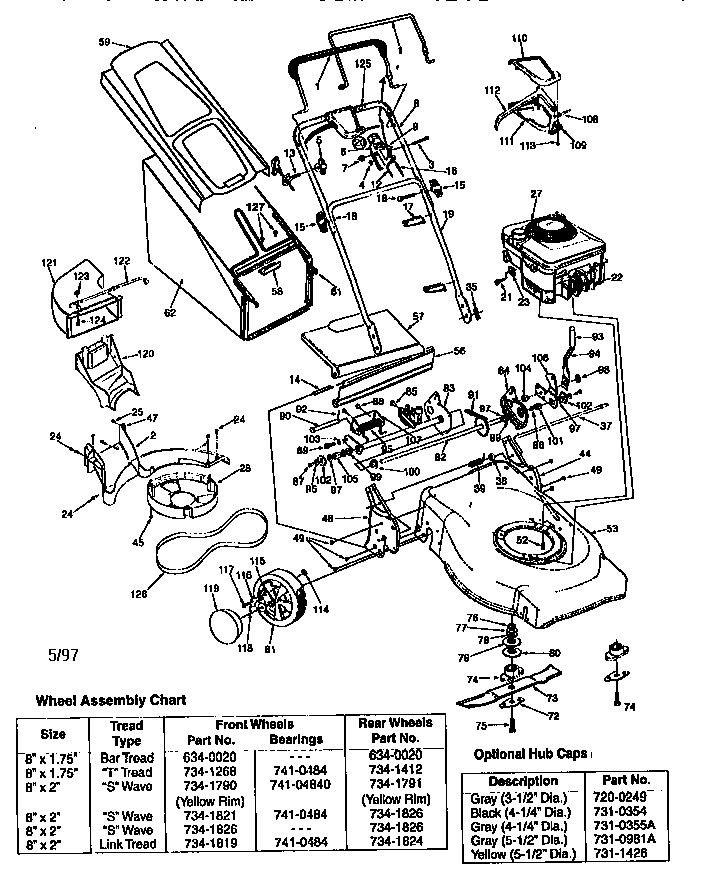 MTD 12A-370N720 THRU 12A-389N720 models 370 thru 379 diagram