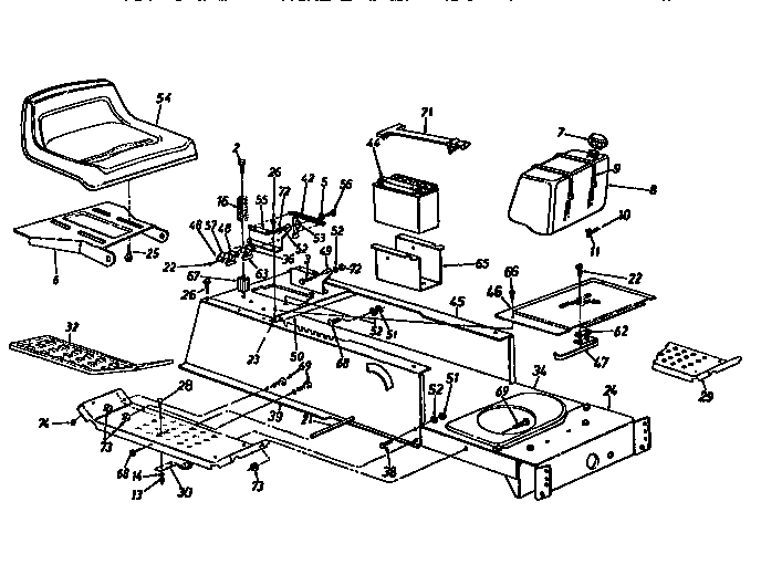 MTD 13AL660 THRU 679F720 seat assembly diagram