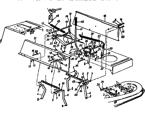 MTD 13AL660 THRU 679F720 deck hanger assembly diagram