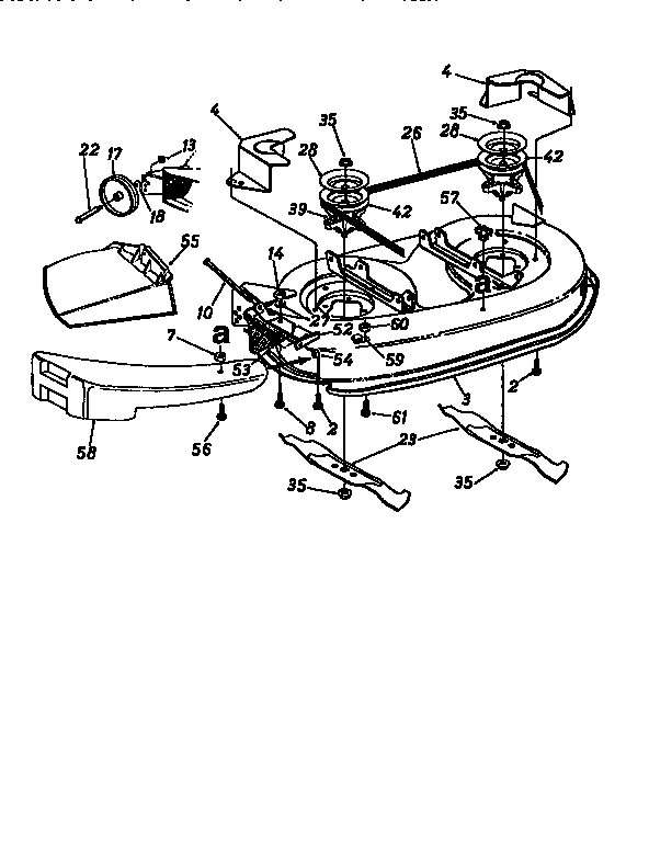 MTD 13AL660 THRU 679F720 deck assembly diagram