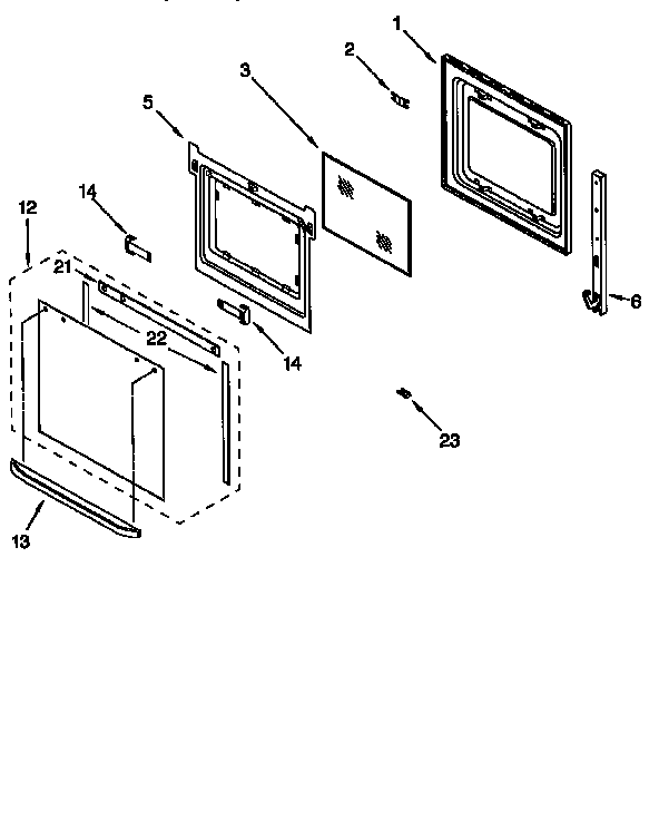 Whirlpool RBD276PDQ1 lower oven door diagram