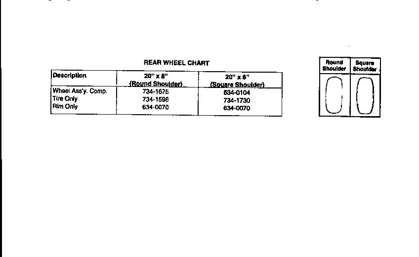 MTD 13AX694G401 rear wheel chart diagram