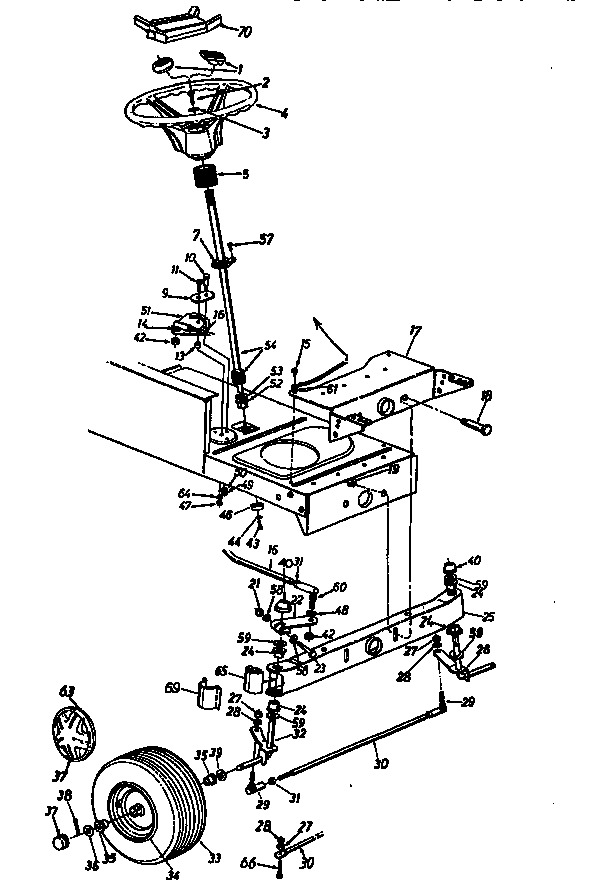 MTD 13AS695G118 steering assembly diagram