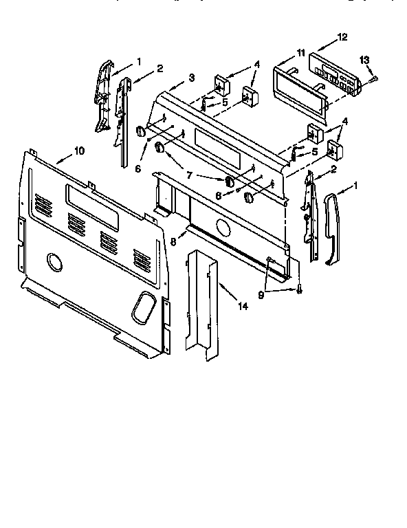 Whirlpool RF396LXEB0 control panel diagram