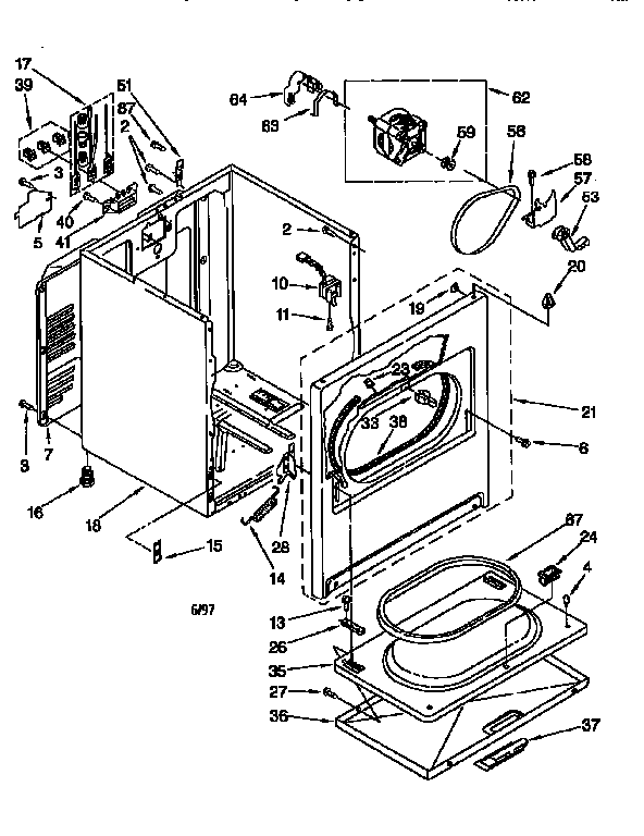 Whirlpool LER5636EQ2 cabinet diagram
