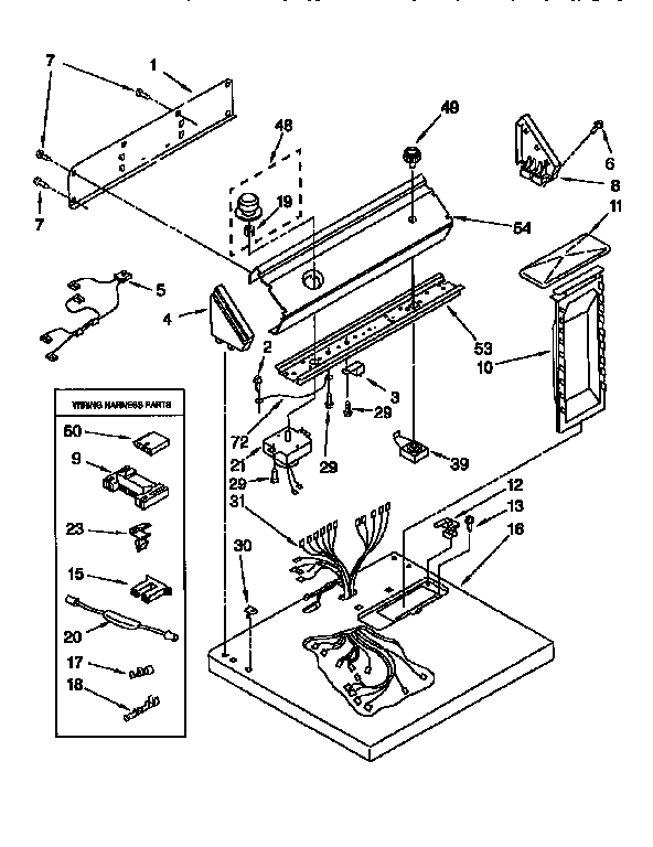 Whirlpool LER5636EQ2 top and console diagram